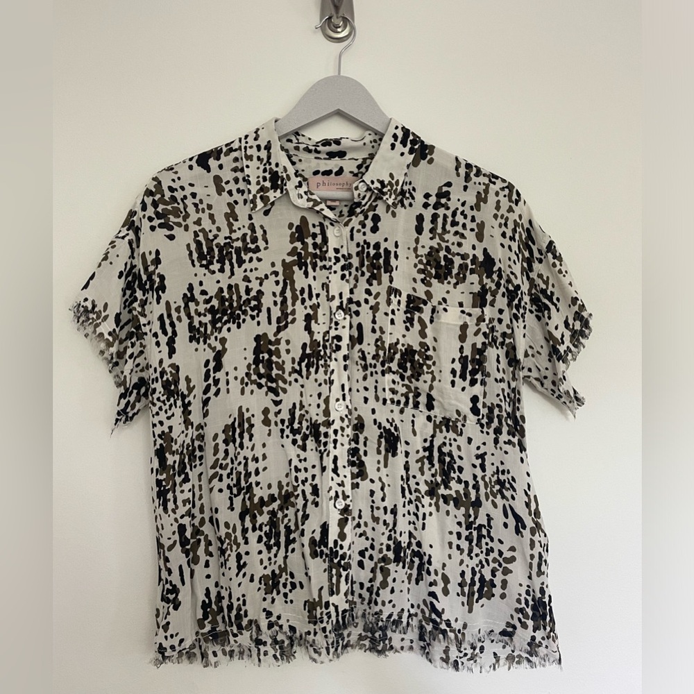 Philosophy Black and White Patterned Shirt
